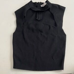Zara Black Cutout Crop Top
